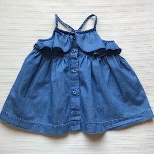 Gap Denim Chambray Top with Ruffle Details Size 18-24 Months.